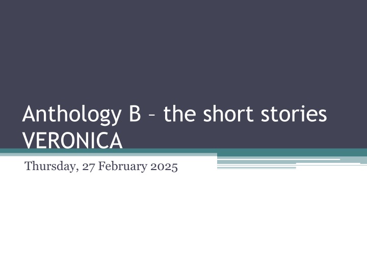 anthology b the short stories veronica thursday