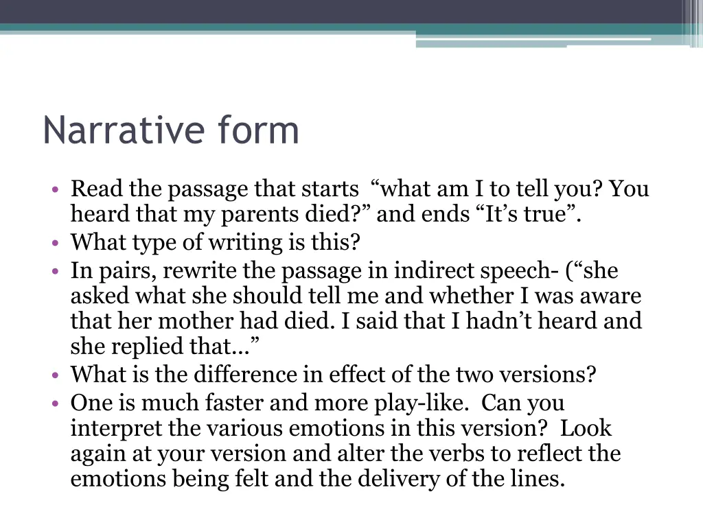 narrative form