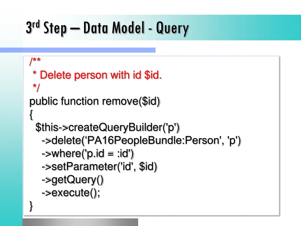 3 rd step data model query
