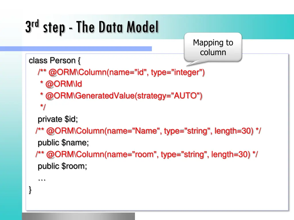 3 rd step the data model 1