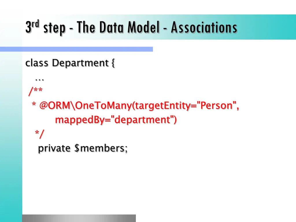 3 rd step the data model associations 1