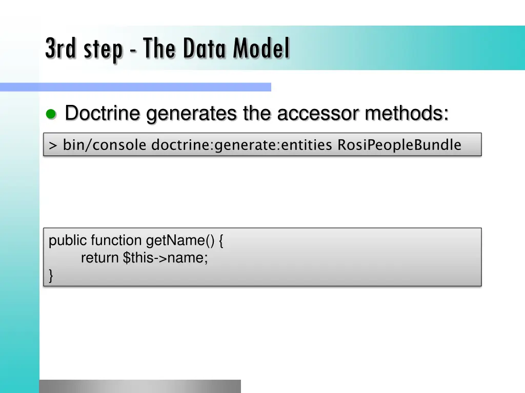 3rd step the data model