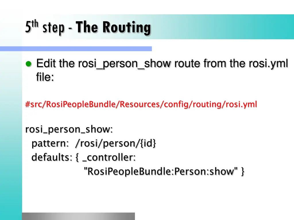 5 th step the routing