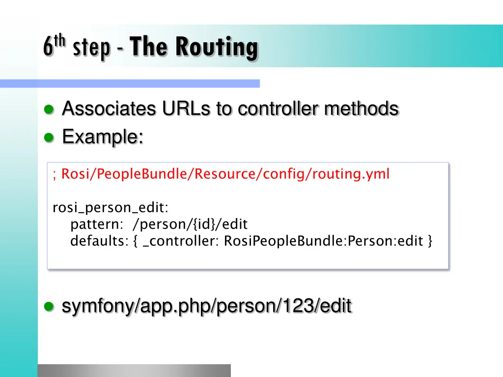 6 th step the routing