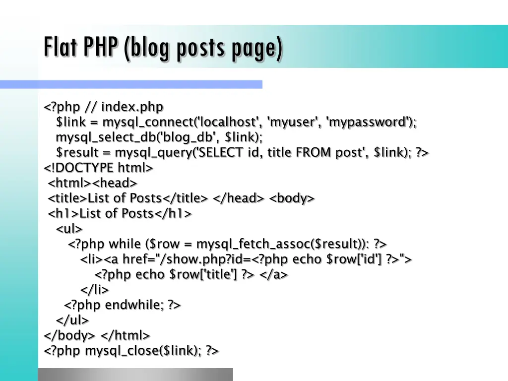 flat php blog posts page