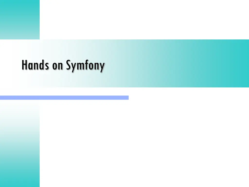 hands on symfony
