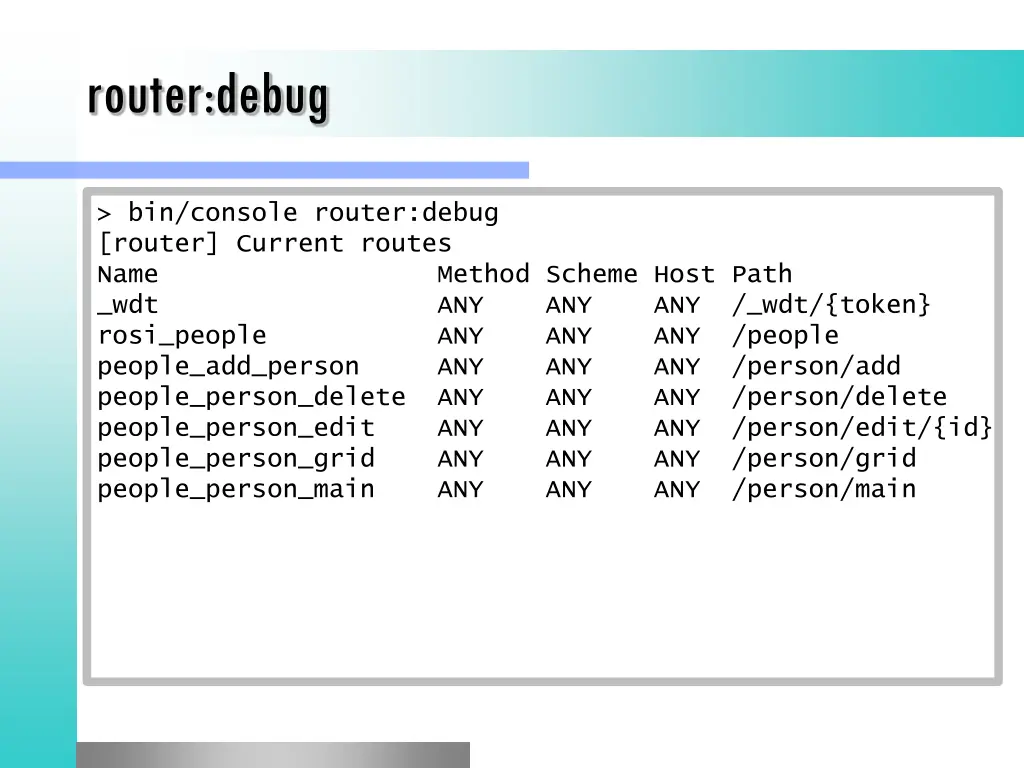 router debug