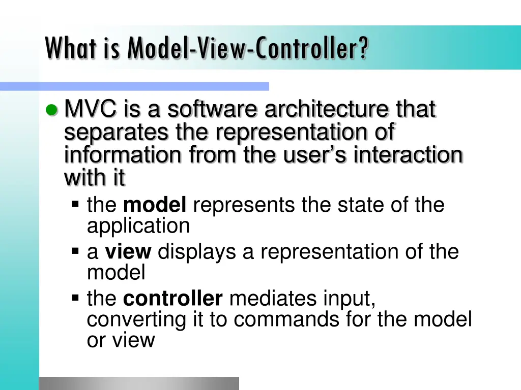 what is model view controller