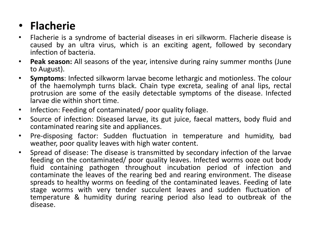 flacherie flacherie is a syndrome of bacterial