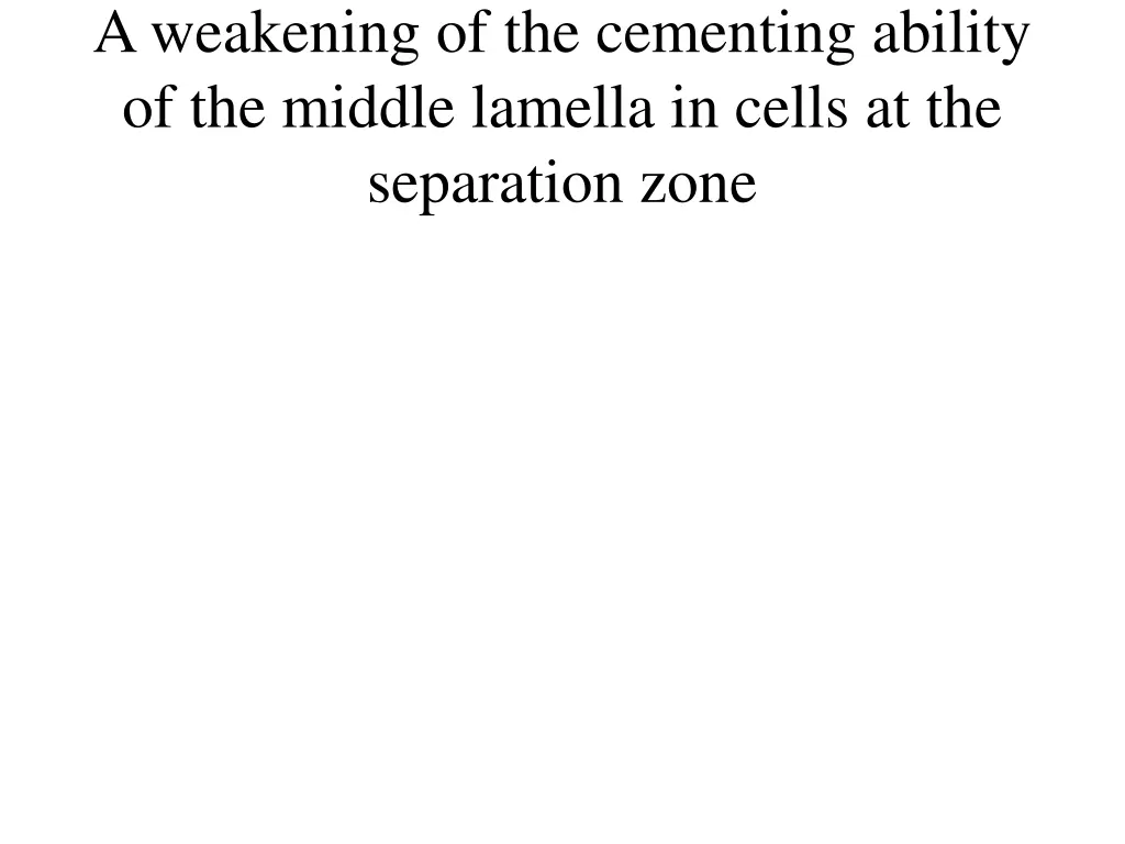 a weakening of the cementing ability