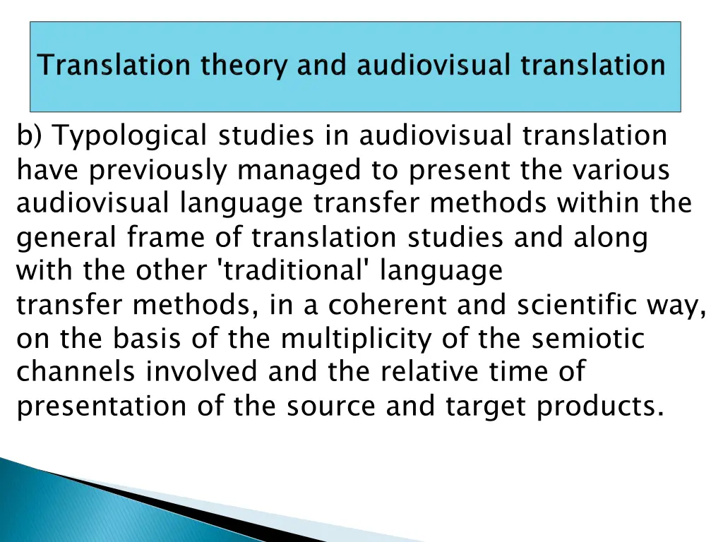 b typological studies in audiovisual translation