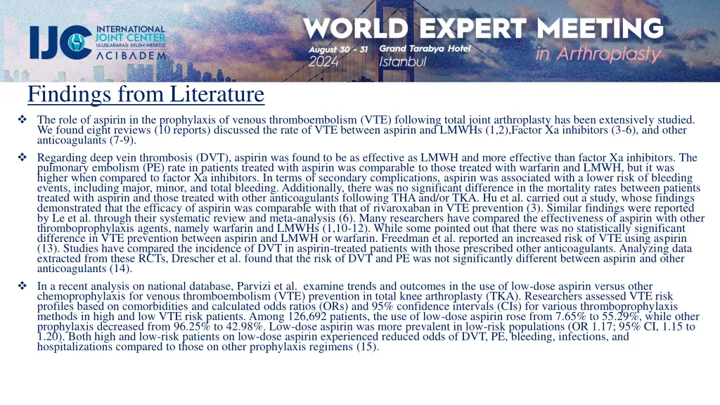 findings from literature the role of aspirin