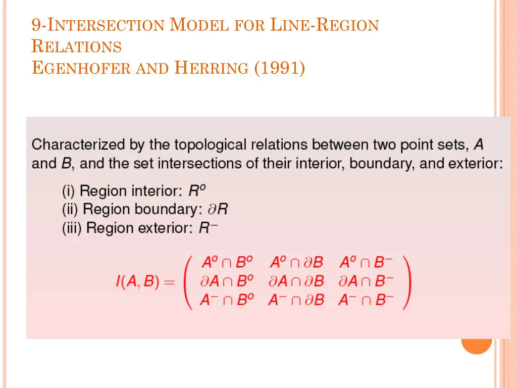 9 i ntersection m odel for l ine r egion