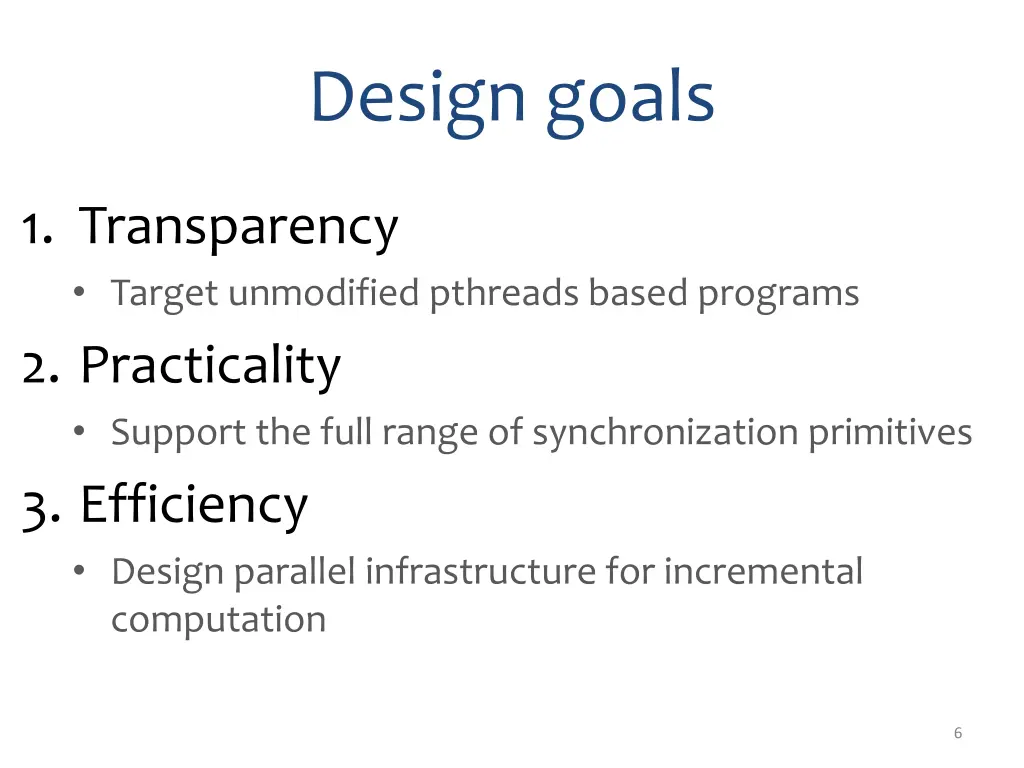design goals
