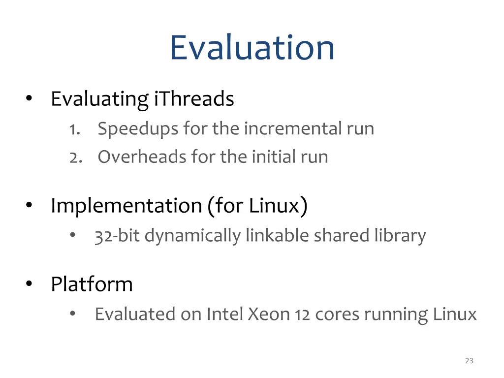 evaluation