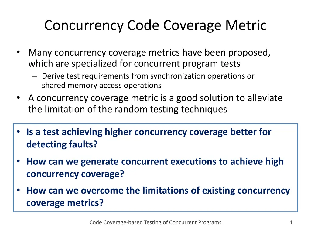 concurrency code coverage metric