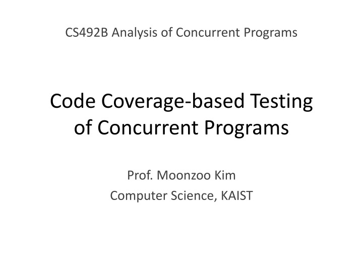 cs492b analysis of concurrent programs