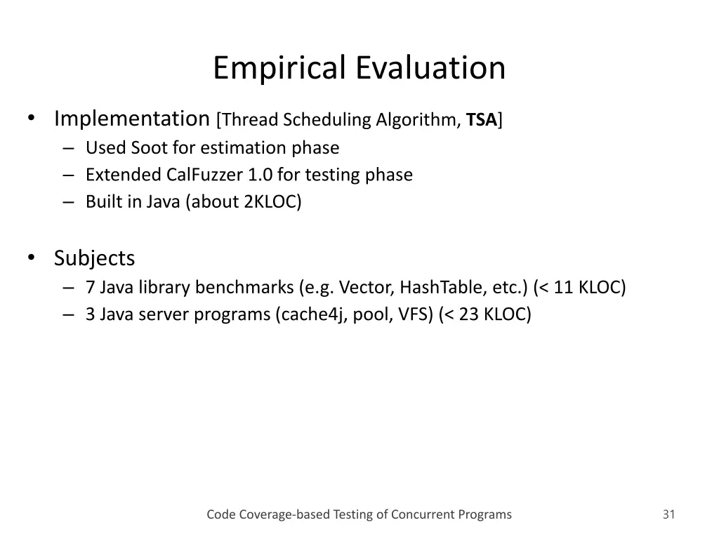 empirical evaluation