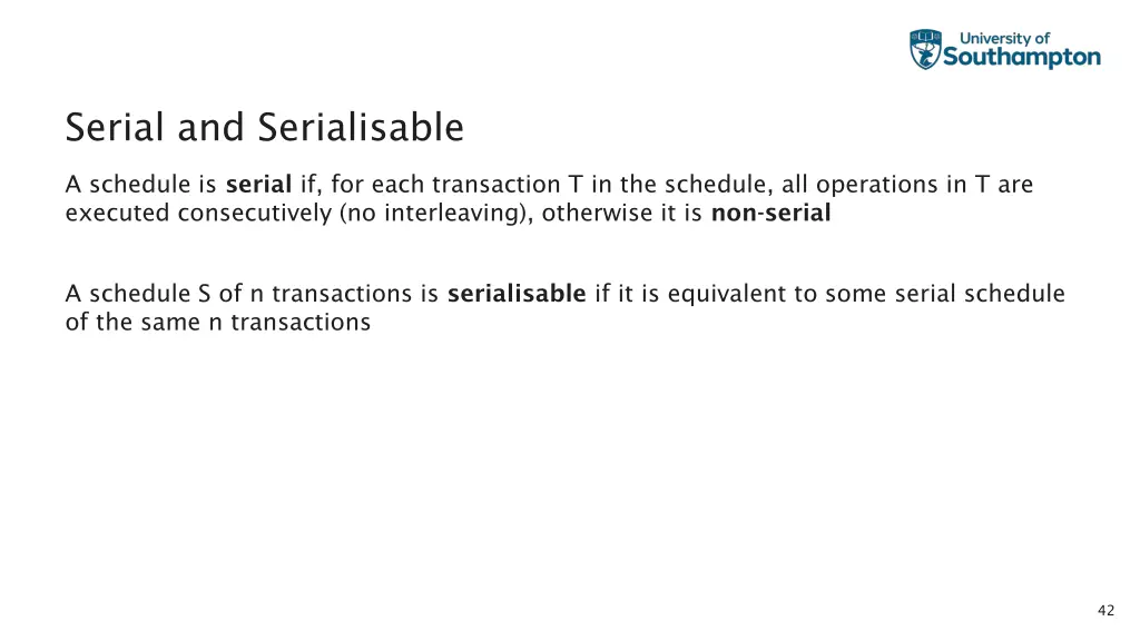 serial and serialisable