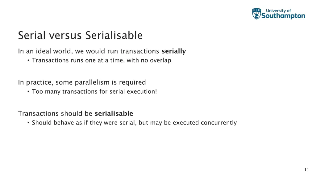 serial versus serialisable