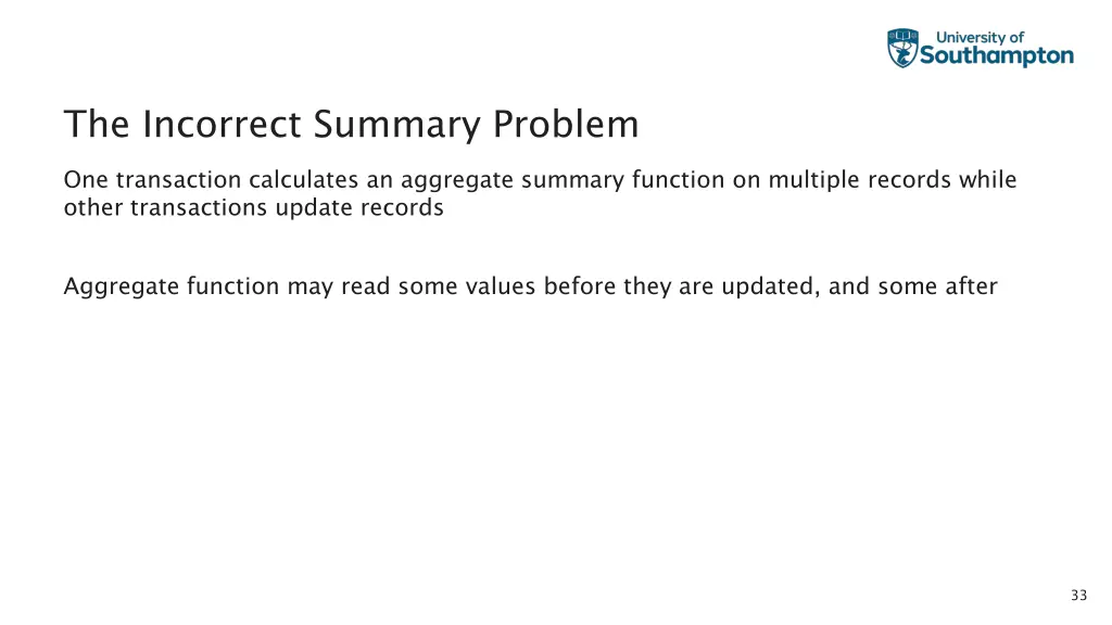 the incorrect summary problem