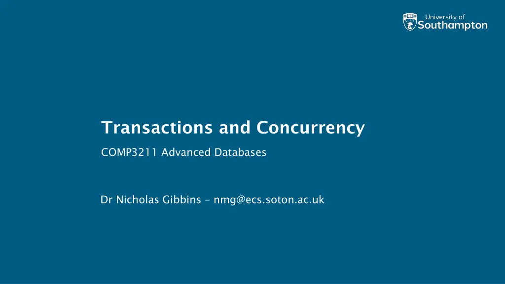 transactions and concurrency