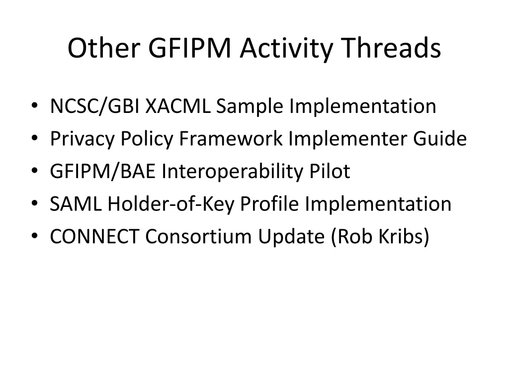 other gfipm activity threads
