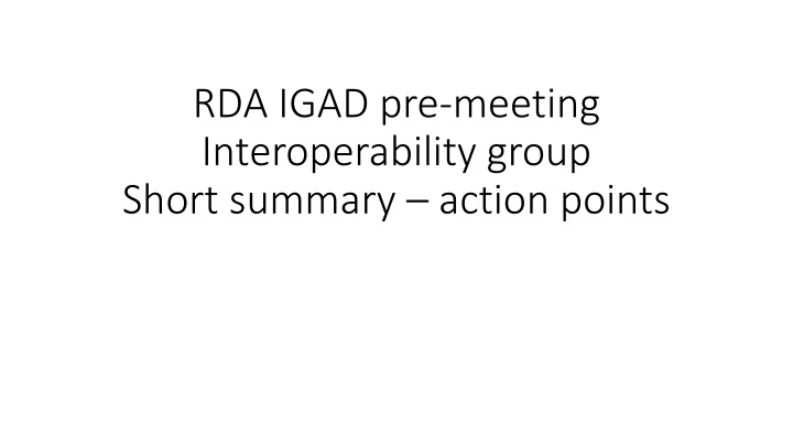 rda igad pre meeting interoperability group short