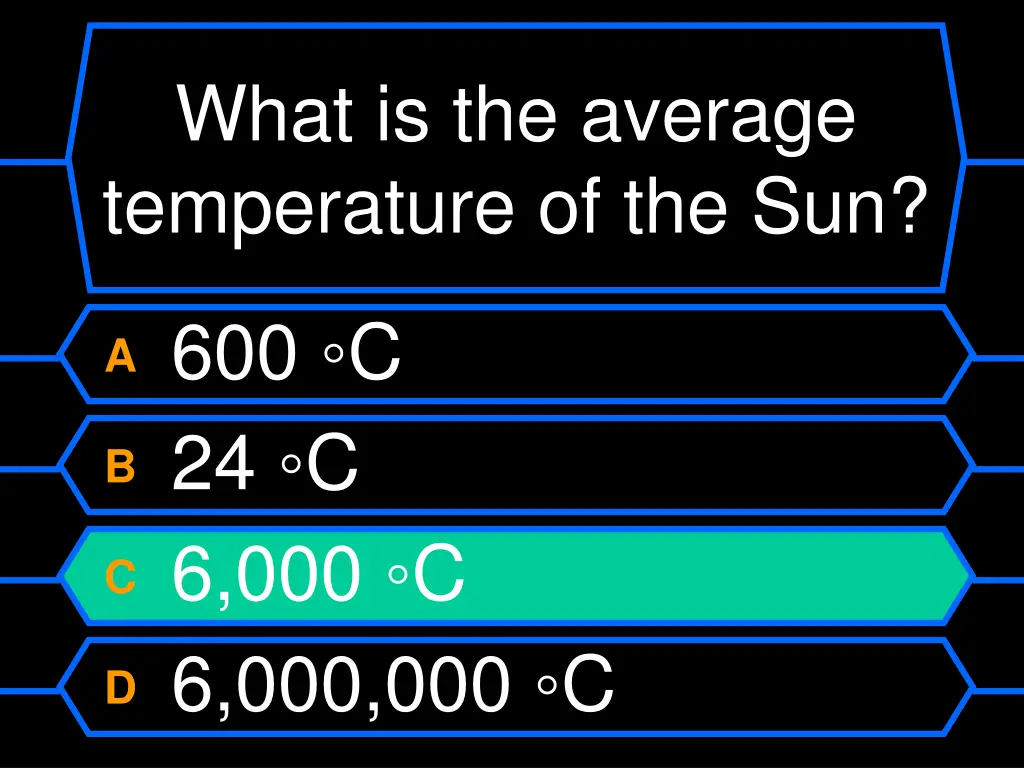 what is the average temperature of the sun 1