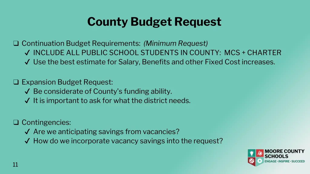 county budget request