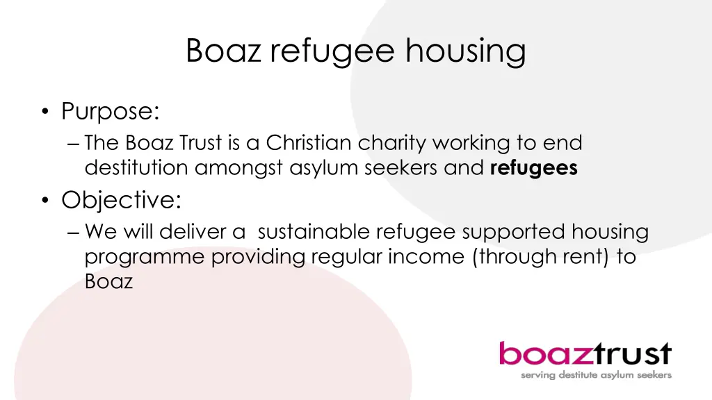 boaz refugee housing