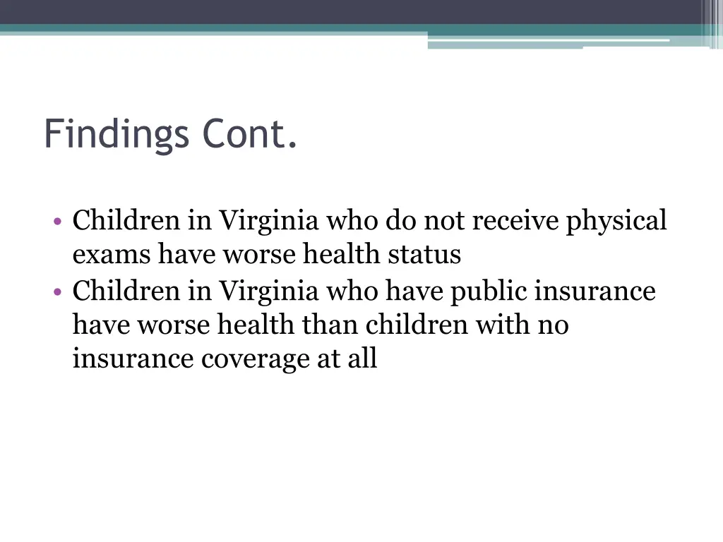 findings cont