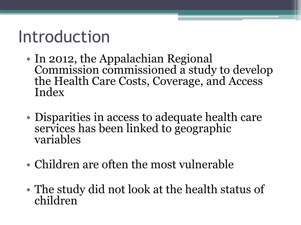 introduction in 2012 the appalachian regional