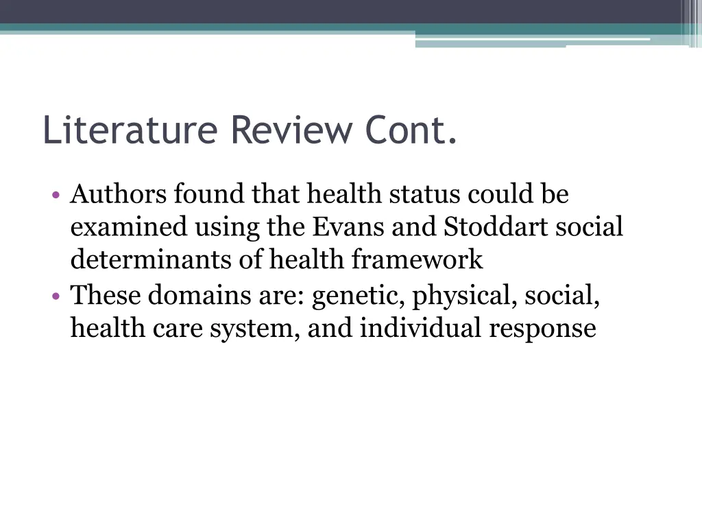 literature review cont