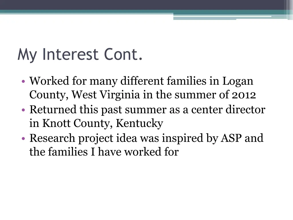 my interest cont