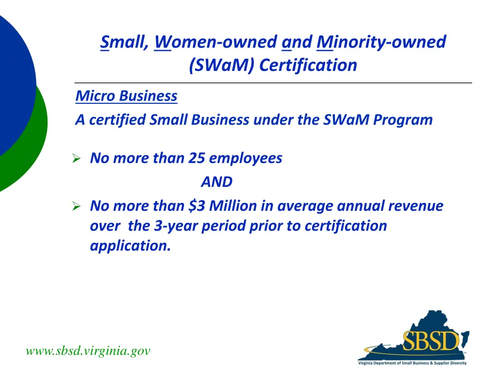 small women owned and minority owned swam 1