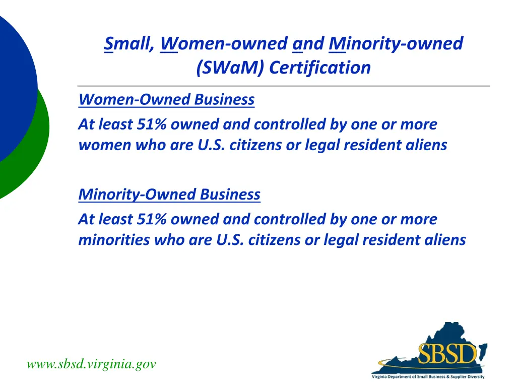 small women owned and minority owned swam 2