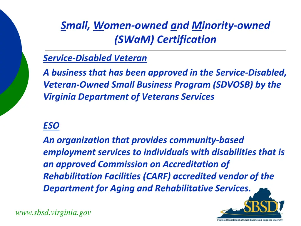 small women owned and minority owned swam 3