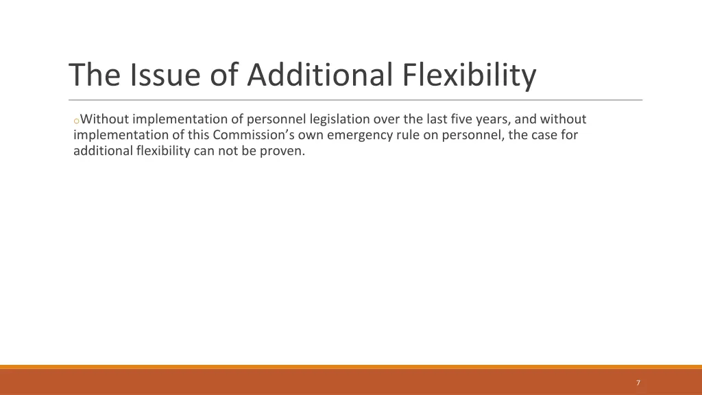 the issue of additional flexibility 1