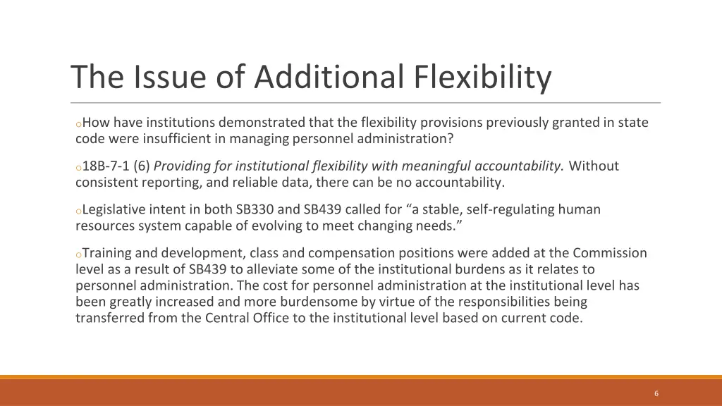 the issue of additional flexibility