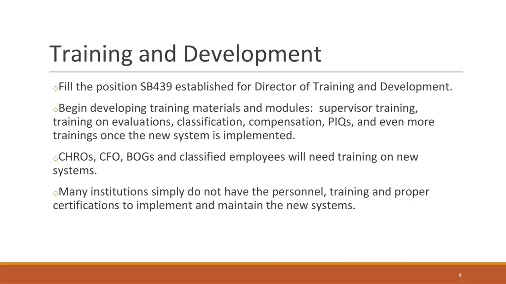 training and development