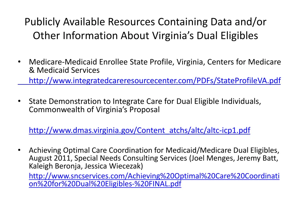 publicly available resources containing data
