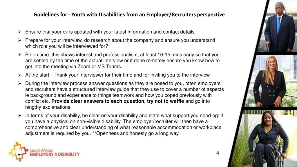 guidelines for youth with disabilities from
