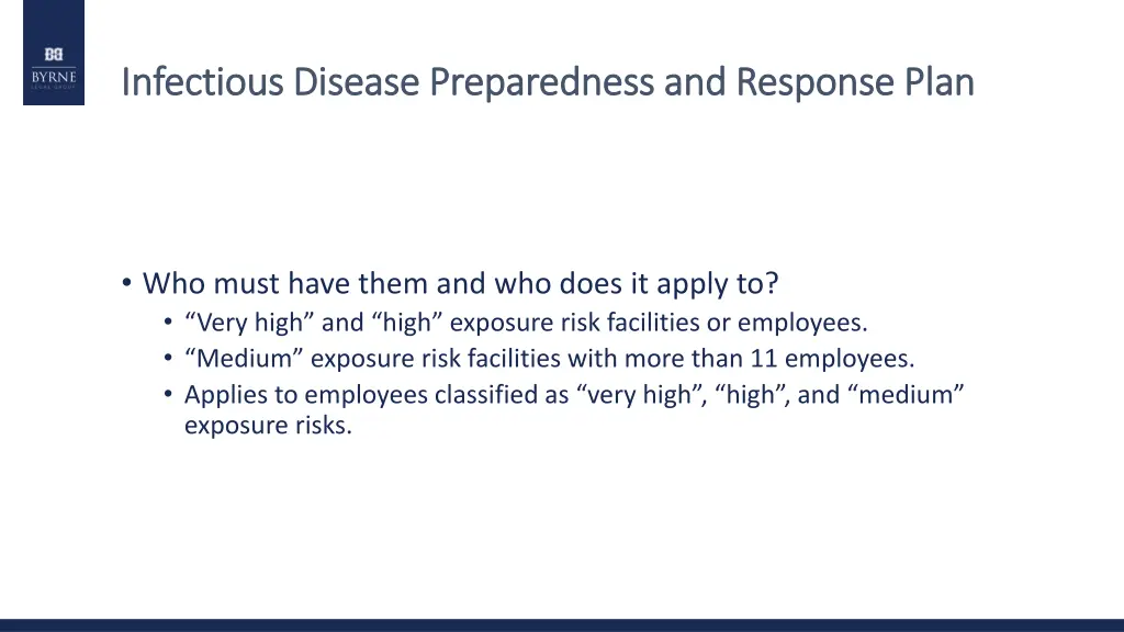 infectious disease preparedness and response plan