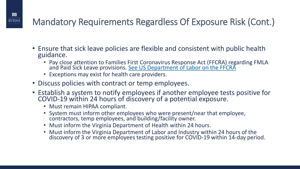 mandatory requirements regardless of exposure 1