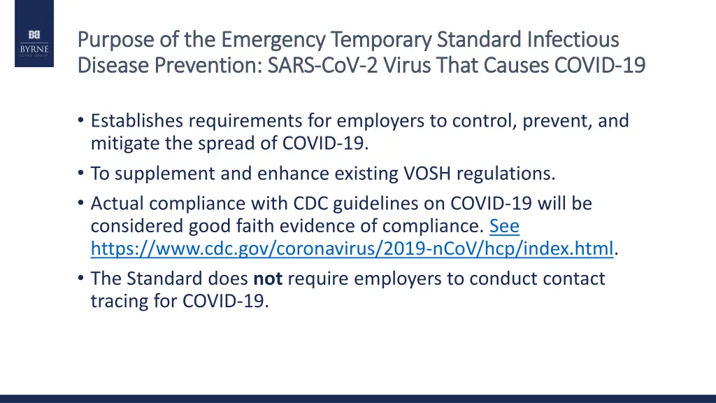 purpose of the emergency temporary standard