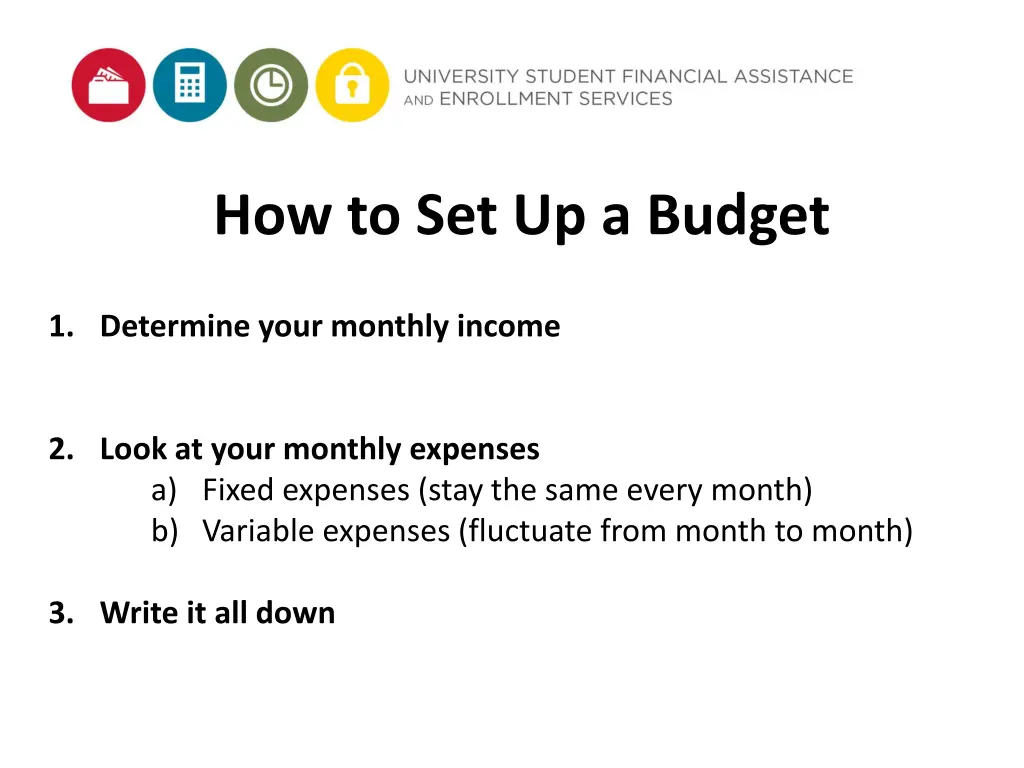 how to set up a budget