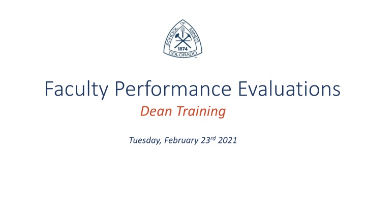 faculty performance evaluations dean training