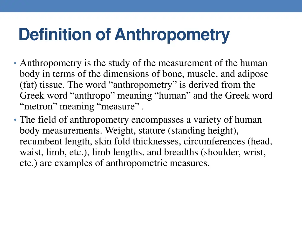 definition of anthropometry