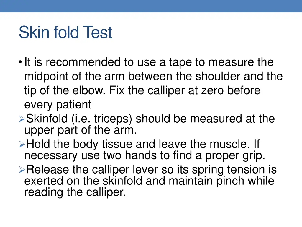 skin fold test